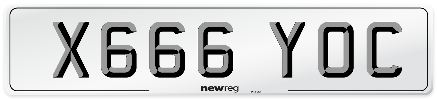 X666 YOC Number Plate from New Reg